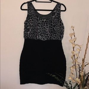 Gray and Black printed Dress